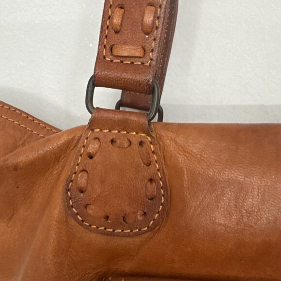 VTG Noonday Collection Tote Bag Purse Rustic Leather Large Brown Retro Aged Boho - Picture 3 of 12